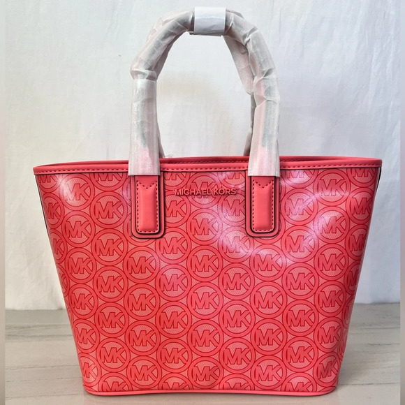 Michael Kors Small Jodie Tote Grapefruit Logo - Picture 1 of 8